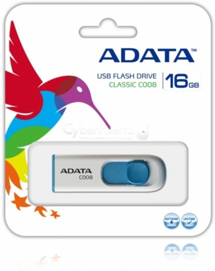 A-data C008 16GB PENDRIVE - FEHÉR/KÉK AC008-16G-RWE nagyítás
