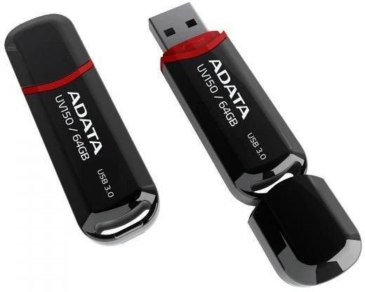 A-data UV150 64GB USB 3.0 PENDRIVE - FEKETE  AUV150-64G-RBK nagyítás