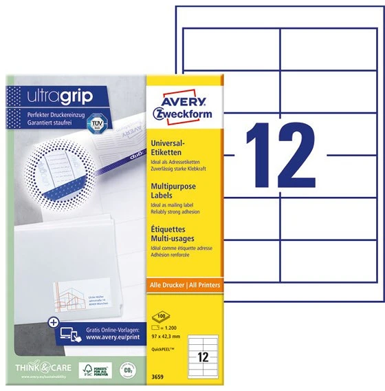 Avery 3659 nagyítás