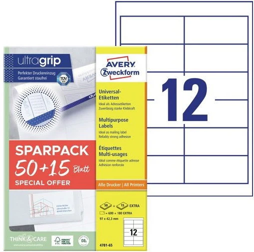 Avery 4781-65 nagyítás