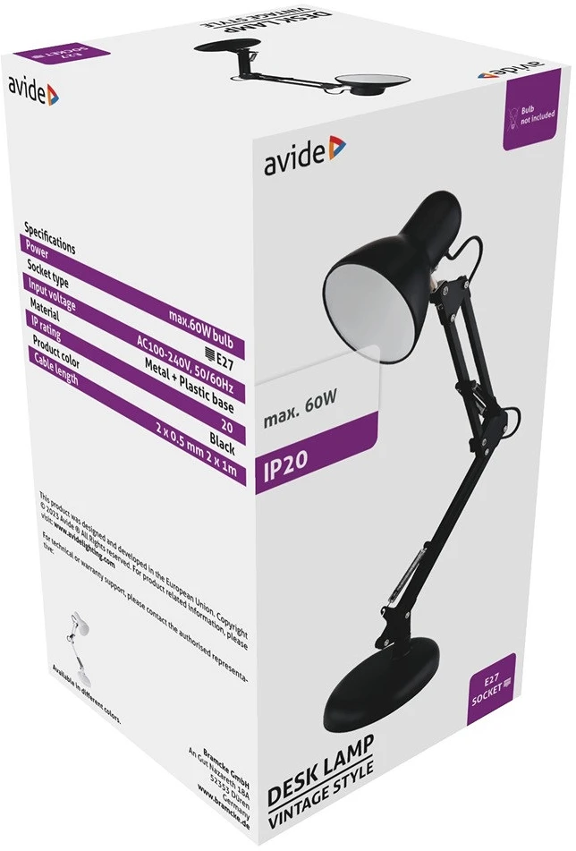 Avide ABLDL-VINTE27-PC-B-60W nagyítás