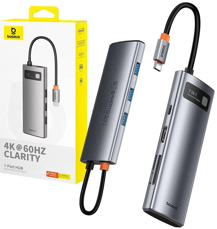 Baseus TO 1X HDMI4K 60HZ + 3X USB3.0 + 1X nagyítás