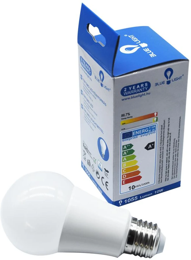 Blue light LED 10W A60, E27 1055 LM 6500K nagyítás