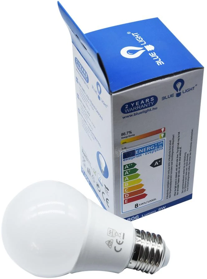 Blue light LED 9W E27 806 LM 2700K nagyítás