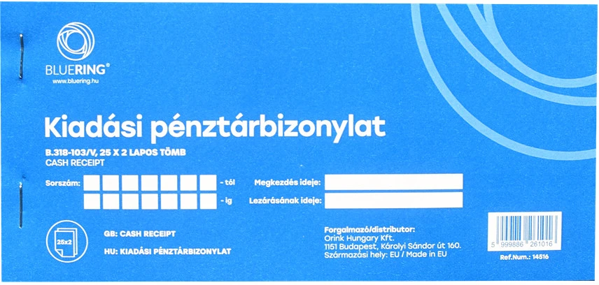 <span itemprop='brand'>Bluering</span> <span itemprop='sku'>25X2LAPOS B.318-103/V</span> nagyítás