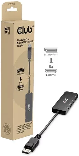 Club 3d 2.1 TO 3XHDMI, 8K60HZ, HDR, HDCP 2.3, HPD nagyítás