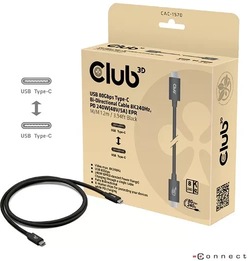 Club 3d 80GBPS, 8K240HZ, 4K540HZ nagyítás