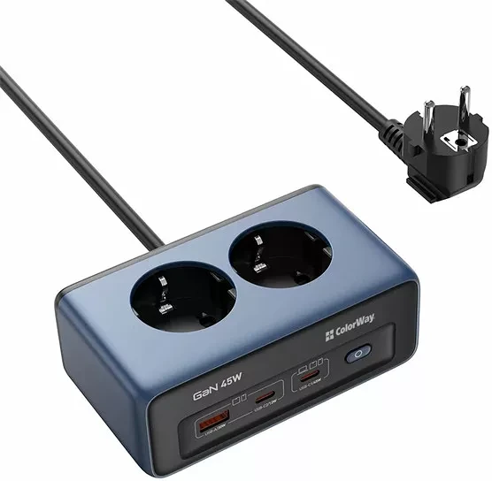 Colorway 2X220V/1XUSB-A/2XUSB-C nagyítás