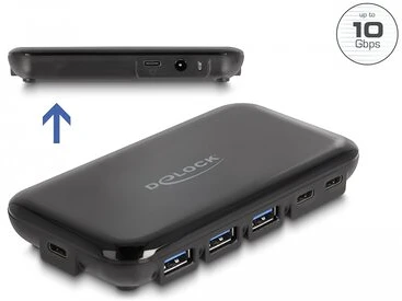 Delock USB 3.2 GEN 2 HUB 4 USB TYPE-A ÉS 3 USB nagyítás
