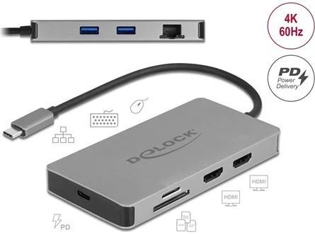 Delock 8-PORT 85W nagyítás