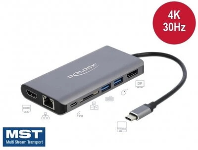 Delock DP / USB 3.0 / SD / LAN nagyítás