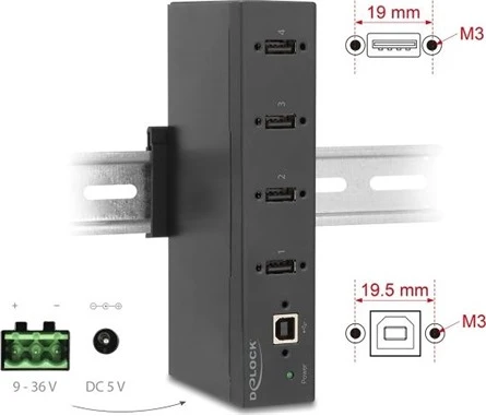 Delock HUB 4 X USB 2.0 A-TÍPUSÚ 15 nagyítás