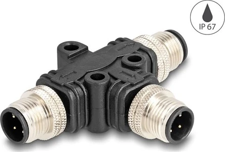Delock M12 T-MEGOSZTÓ A-KÓDOLT 4 TŰS 1 X APA - 2 DB. APA nagyítás