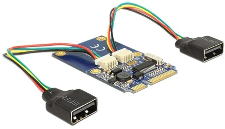 Delock PCI-E X1 2 USB2.0 nagyítás