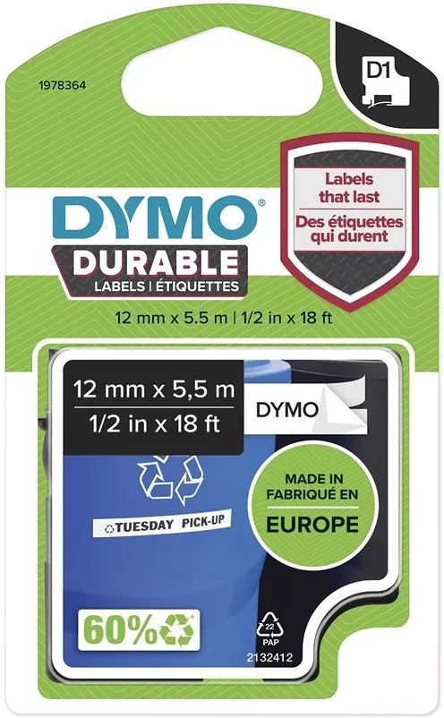 Dymo D1 1978364 12MMX5,5M nagyítás