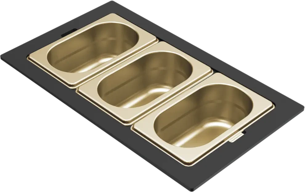 Elleci GOURMET 366 HÁROMRÉSZES ARANY TÁROLÓ EDÉNY HPL KERETTEL nagyítás