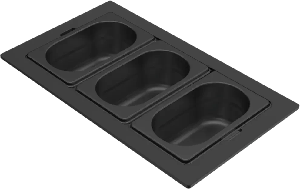 Elleci GOURMET 366 HÁROMRÉSZES FEKETE TÁROLÓ EDÉNY HPL KERETTEL nagyítás