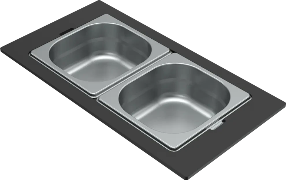 Elleci GOURMET 378 KÉTRÉSZES INOX TÁROLÓ EDÉNY HPL KERETTEL nagyítás