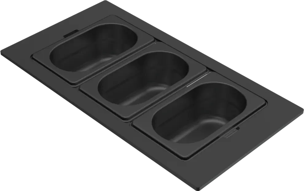 Elleci GOURMET 410 HÁROMRÉSZES FEKETE TÁROLÓ EDÉNY HPL KERETTEL nagyítás