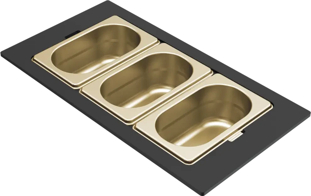 Elleci GOURMET 418 HÁROMRÉSZES ARANY TÁROLÓ EDÉNY HPL KERETTEL nagyítás