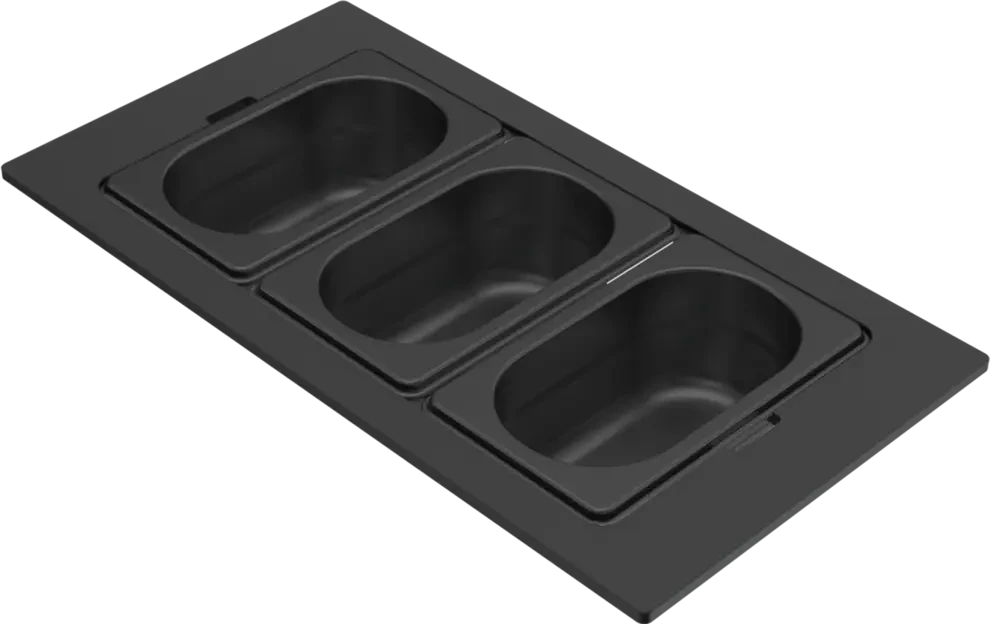 Elleci GOURMET 418 HÁROMRÉSZES FEKETE TÁROLÓ EDÉNY HPL KERETTEL nagyítás