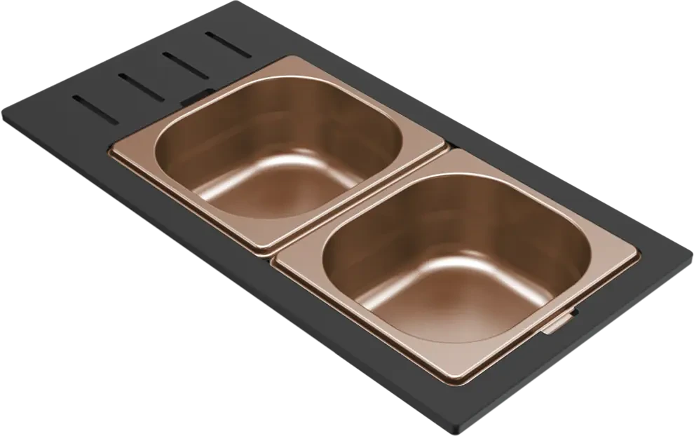 Elleci GOURMET 433 HÁROMRÉSZES BRONZ TÁROLÓ EDÉNY HPL KERETTEL nagyítás