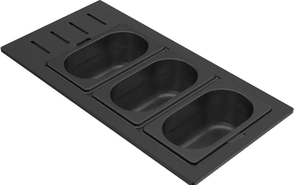 Elleci GOURMET 433 HÁROMRÉSZES FEKETE TÁROLÓ EDÉNY HPL KERETTEL - ÚJ nagyítás