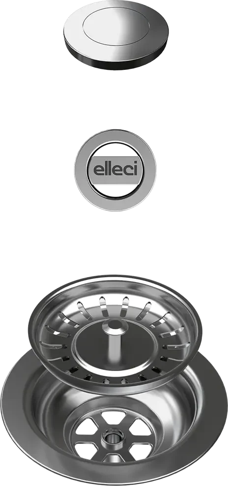 Elleci STANDARD OPEN UP (NYOMÓGOMBOS) AUTOMATA DUGÓKIEMELŐ  EGYMEDENCÉS MOSOGATÓKHOZ - ÚJ!-2 nagyítás