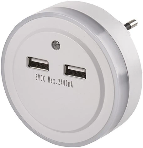 Emos LED 2XUSB FEHÉR nagyítás