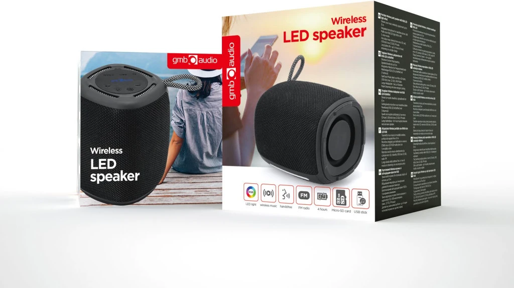 Gembird SPK-BT-LED-03-BK nagyítás