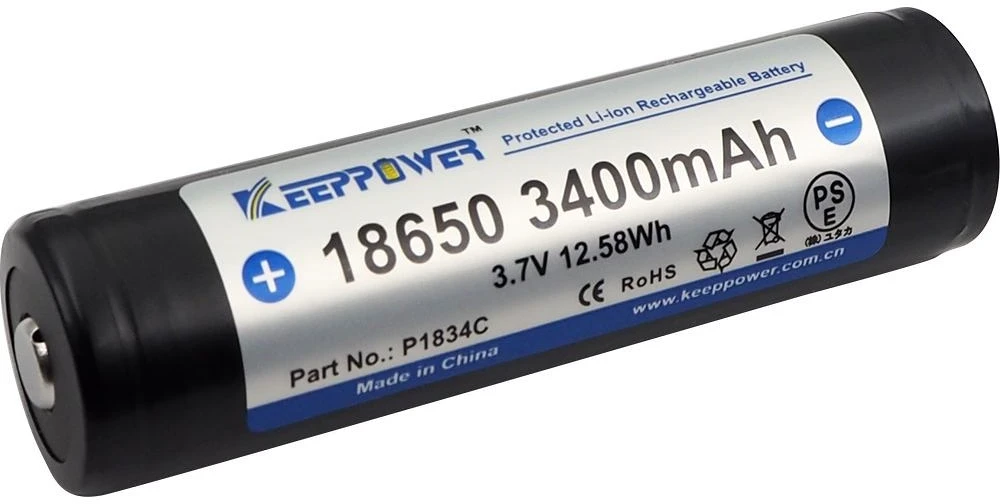 Keeppower 18650 3,7V 3400MAH nagyítás