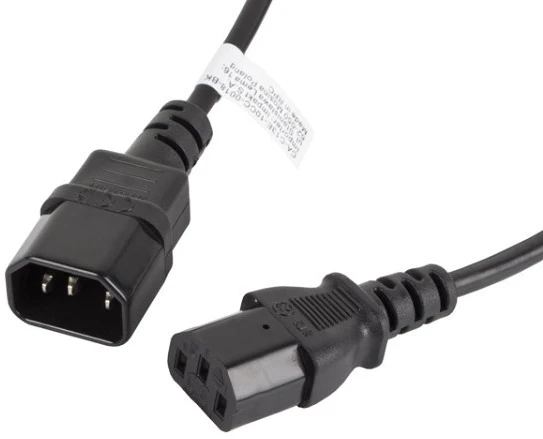 Lanberg CA-C13E-10CC-0018-BK IEC 320 C13 - C14 2,5A FEKETE nagyítás