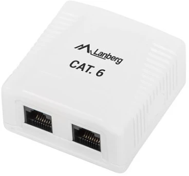 Lanberg OU6-0002-W CAT.6 UTP 2XRJ45 nagyítás