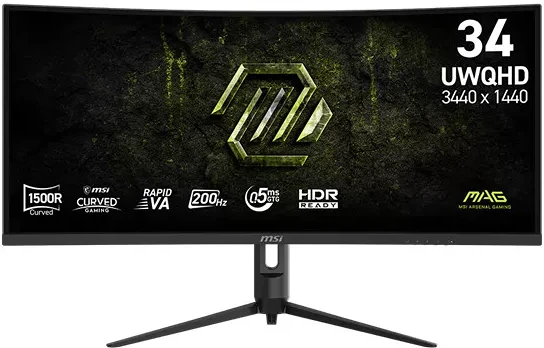 Msi VA 3440X1440, 200HZ 21:9, 3000:1, 300CD/M2, 0,5MS nagyítás