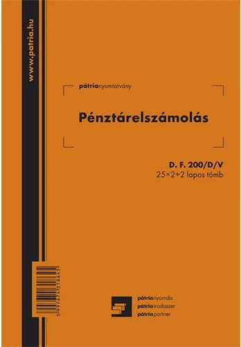 Pátria PÉNZTÁRELSZÁMOLÁS 25X2+2 nagyítás