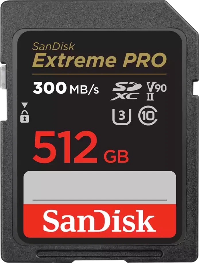 Sandisk 300/300MB/S , 8K, V90, UHS-II nagyítás