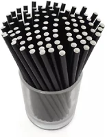  20.01103 Szívószál papír fekete  6mmx230mm 100 darabos kép