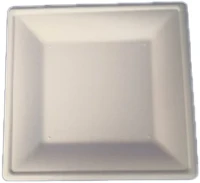  20.01148 Szögletes eldobható papírtányér  KOMP cukornád lebomló 20x20 cm natúr kép