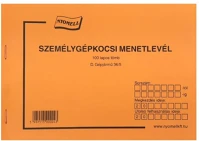  63108 Nyomtatvány személygépkocsi menetlevél a/5