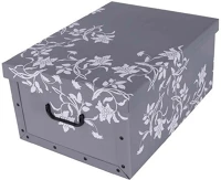 Miss space 7004 Tárolódoboz  maxi 51x37x24 cm barokk virágok szürke kép