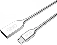 Gnd MICUSB1M3 Usb-a / micro usb adatkábel, 1 m, ezüst, acél kép