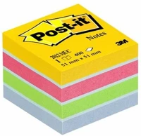 3m COR_LP2012MUC Öntapadó jegyzettömb, 51x51 mm, 400 lap, bliszteres, ultra színek kép
