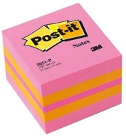 3m COR_LP2051P Öntapadó jegyzettömb, 51x51 mm, 400 lap, pink kép