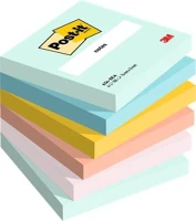 3m COR_LP6546BEA Öntapadó jegyzettömb, 76x76 mm, 6x100 lap,  