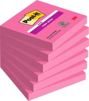 3m COR_LP6546SSPNK6 Öntapadó jegyzettömb, 76x76 mm, 6x90 lap,  