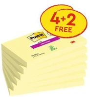 3m COR_LP655SSCY42 öntapadó jegyzettömb, 76x127 mm, 4+2x90 lap, 3m postit 