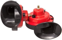 4cars 91592 Csigakürt pár, relével, piros-fekete, 12v - kép