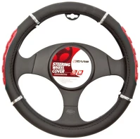 4cars 92315 Volánvédő 37-39 cm, fekete, piros bordás - kép