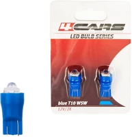 4cars 92735 Izzó 1led12v t10 kék, 2 db - kép