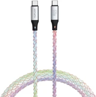 4smarts 4S541440 rgbcord usb-c / usb-c töltő és adatkábel, rgb világítással, 60w, 1.5m kép